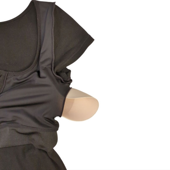 Klassy Network Brami Henley T-shirt, ribbed cotton, built-in bra padding, S - Picture 11 of 12